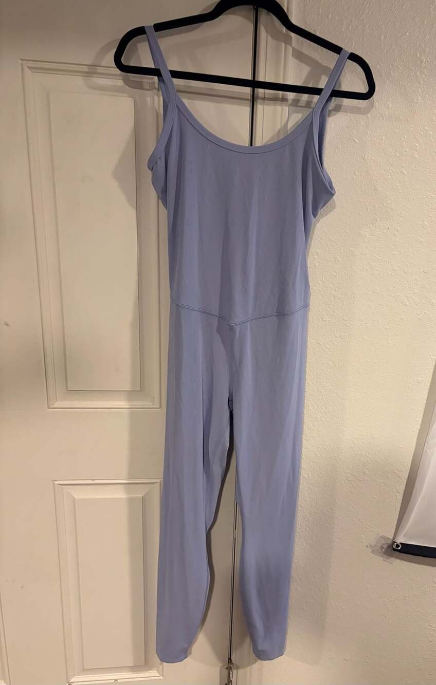 All in Motion Women's Ribbed Lilac Full Jumpsuit Size L